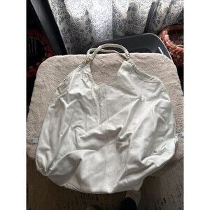 2000's / Y2K white leather hobo bag